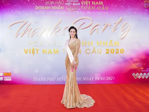 Tân á hậu 2 Doanh nhân Việt Nam Toàn cầu 2020 rạng rỡ xuất hiện tại Thanks Party