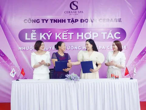 Lễ ký kết nhượng quyền Spa Cerabe và Giám đốc Hoàng Nga