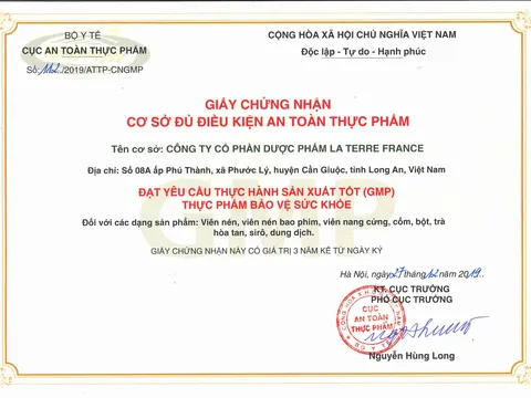 Nhà máy La Terre France đơn vị sản xuất của các đơn vị phân phối lớn trên thị trường thực phẩm chức năng