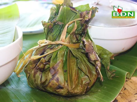 Món cá suối - kiến vàng bọc lá chuối nướng