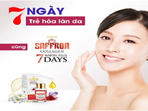 Serum Saffron collagen white plus 7 days ra đời “ như một làn gió mới” mang lại làn da sáng hồng tự nhiên.