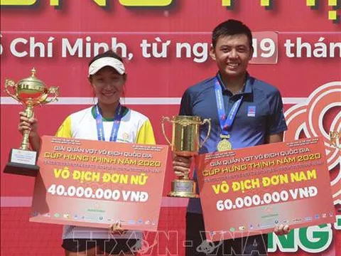 Lý Hoàng Nam và Trần Thụy Thanh Trúc vô địch giải quần vợt quốc gia năm 2020