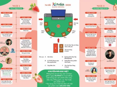 “Lễ hội KFRESH LOVE FESTA”  được Tổng công ty Nhà nước thương mại Nông – Thủy sản và Thực phẩm Hàn Quốc tổ chức tại Hà Nội từ ngày 01- 02/02/2020