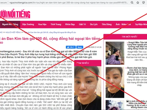 Trang tin chui “Báo Người Nổi Tiếng” đăng sai thông tin xúc phạm danh dự Ca sĩ Đan Kim